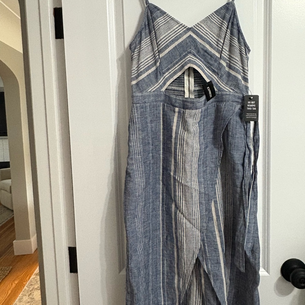 Blue and White Striped Linen Express dress
